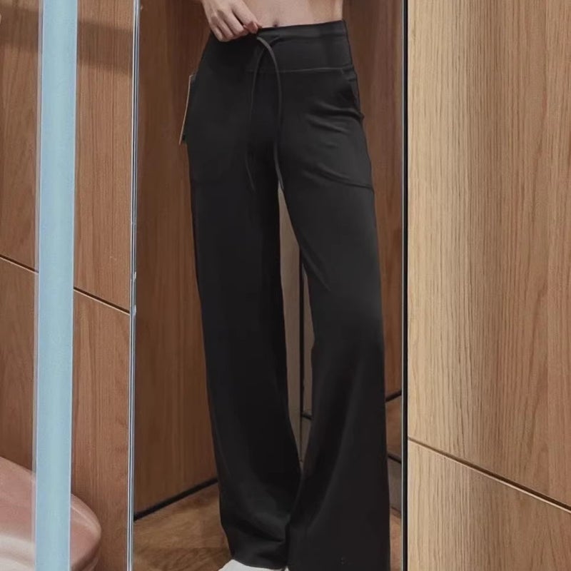 Throwback Still Wide-Leg Pants Drawstring Yoga Pants High-Waisted Loose Drape Sports Casual Lulu Pants - Image 4